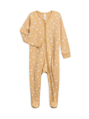 Colored Organics Peyton Zipper Sleeper, Honeysuckle